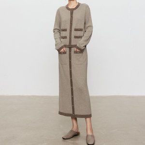 CHICJOC Italian Yarn 100% Cashmere Vintage Style Cardigan size 38